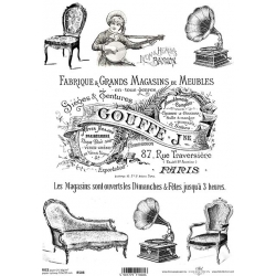 Papier ryżowy A4 R0508 meble, vintage